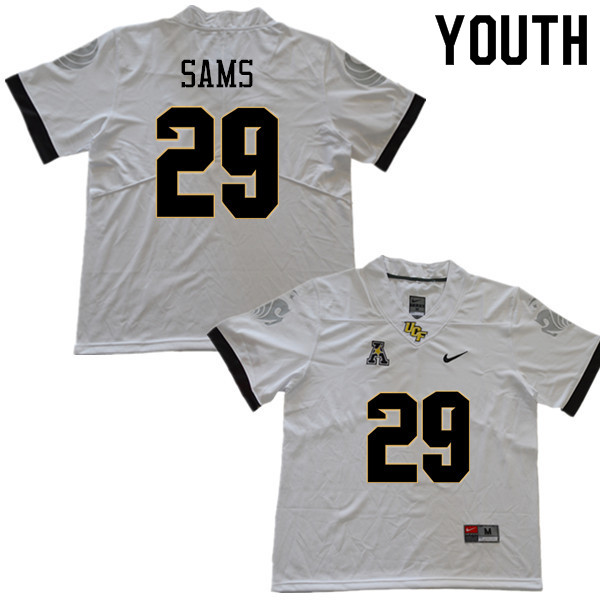 Youth #29 Cade Sams UCF Knights College Football Jerseys Sale-White